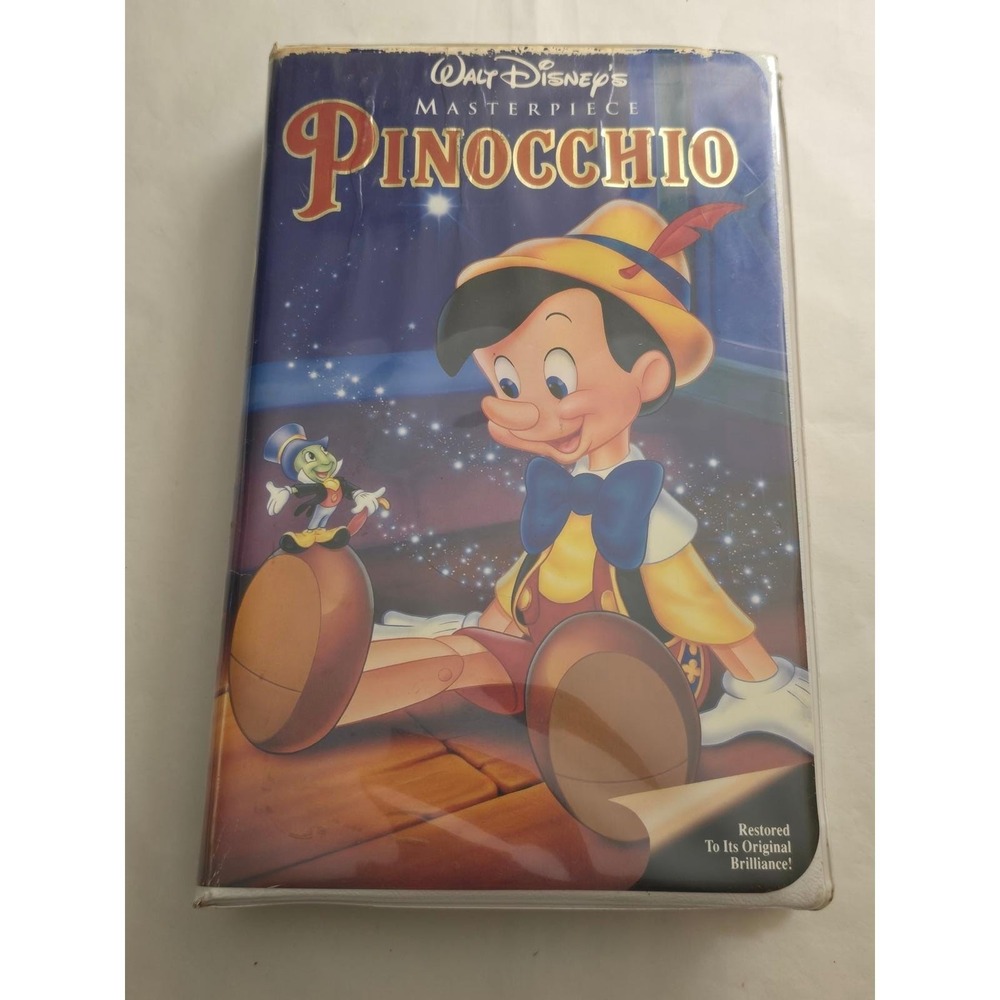 VTG 1993 Walt Disney Masterpiece Pinocchio VHS Restored Edition Clamshell Case